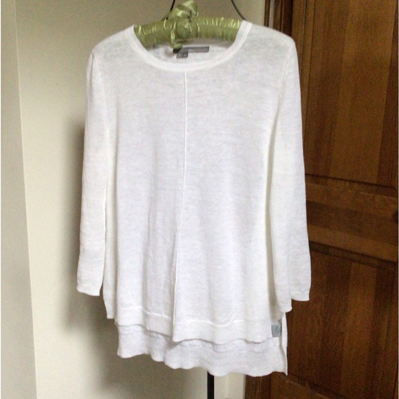 360 Sweater Sweaters - 360 Sweater Revolve Ivory 100% Linen Sunglasses Studded Pullover Size S